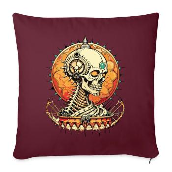 Krishna Skull // Buddha Skull / India FS0013 - Sofa pillowcase 17,3'' x 17,3'' (45 x 45 cm) - burgundy - Front