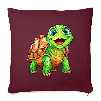 Mega süße Schildkröte - Sofakissenbezug 45 x 45 cm - Burgunderrot - Vorne