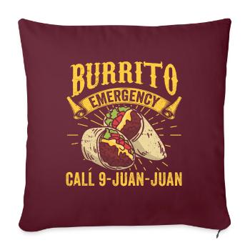 Burrito Urgence Cinco De Mayo Festival Mexicain - Housse de coussin décorative 45 x 45 cm - bordeaux - Devant