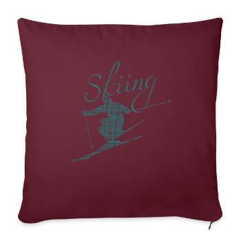skiing ski fahren - Sofakissenbezug 45 x 45 cm - Burgunderrot - Vorne