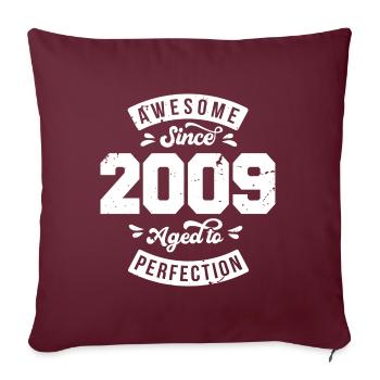 Millésime 2009 anniversaire - rétro 2009 - Housse de coussin décorative 45 x 45 cm - bordeaux - Devant