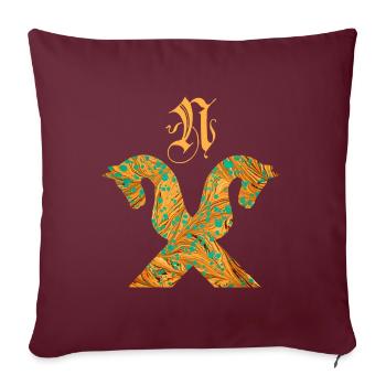 Pignon pour chevaux E 95 N - Housse de coussin décorative 45 x 45 cm - bordeaux - Devant
