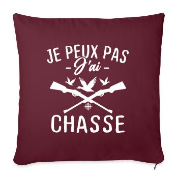 Je peux pas j'ai chasse - Housse de coussin décorative 45 x 45 cm - bordeaux - Devant