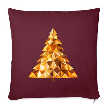Éclat festif doré : Sapin de Noël radieux - Housse de coussin décorative 45 x 45 cm - bordeaux - Devant