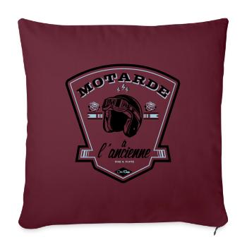 Motarde à l'ancienne - Housse de coussin décorative 45 x 45 cm - bordeaux - Devant
