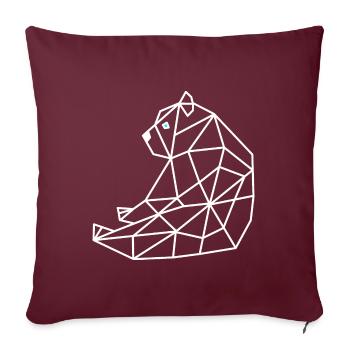 Bear Geometric Line - Sofa pillowcase 17,3'' x 17,3'' (45 x 45 cm) - burgundy - Front