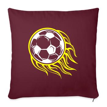 Symbole de feu de flamme de football - Housse de coussin décorative 45 x 45 cm - bordeaux - Devant