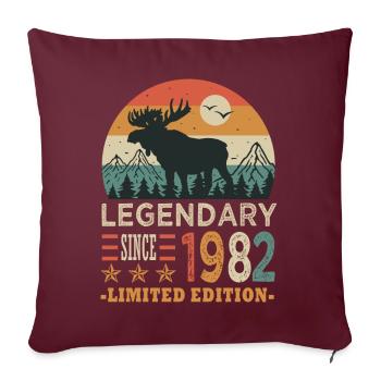 1982 legendary anniversaire né en 1982 - Housse de coussin décorative 45 x 45 cm - bordeaux - Devant