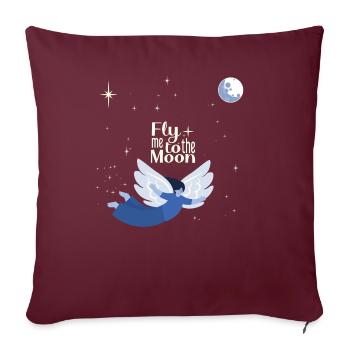 Flieg mich zum Mond - Sofakissenbezug 45 x 45 cm - Burgunderrot - Vorne