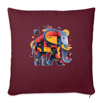 Éléphant | Œuvres d’art abstraites - Housse de coussin décorative 45 x 45 cm - bordeaux - Devant