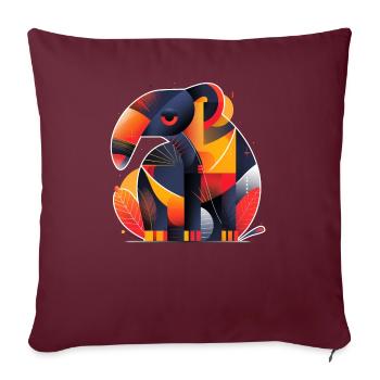 Fourmilier | Œuvres d’art abstraites - Housse de coussin décorative 45 x 45 cm - bordeaux - Devant