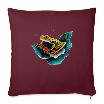 Grenouille - Housse de coussin décorative 45 x 45 cm - bordeaux - Devant