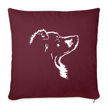Chiens de berger australien Chien australien Wilsigns - Housse de coussin décorative 45 x 45 cm - bordeaux - Devant