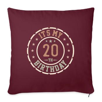 Es ist mein Geschenk zum 20. Geburtstag 20 Jahre - Sofakissenbezug 45 x 45 cm - Burgunderrot - Vorne