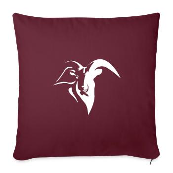 Chèvre Capricorne Bouc de fauchage bouc - Housse de coussin décorative 45 x 45 cm - bordeaux - Devant