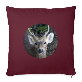 Reh Rehkitz Hirsch Hirsche Rentier - Sofakissenbezug 45 x 45 cm - Burgunderrot - Vorne