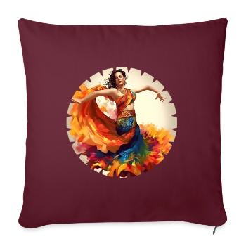Danse orientale, aussi appelée danse du ventre - Housse de coussin décorative 45 x 45 cm - bordeaux - Devant