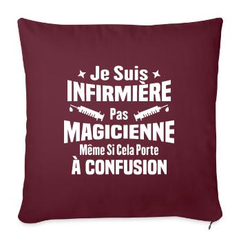 Je suis une infirmière pas magicienne - Housse de coussin décorative 45 x 45 cm - bordeaux - Devant