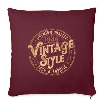 Vintage 1946 Cadeau D'anniversaire 1946 Rétro 1946 - Housse de coussin décorative 45 x 45 cm - bordeaux - Devant