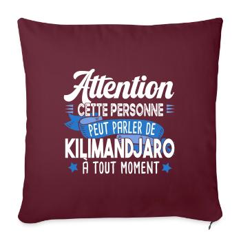Kilimandjaro 2022 Montagne Tanzanie Afrique - Housse de coussin décorative 45 x 45 cm - bordeaux - Devant