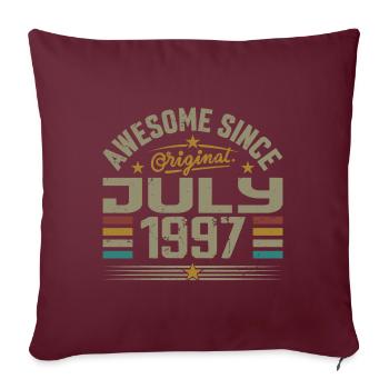 Construit en Juillet 1997 | Cadeau Juillet 1997 - Housse de coussin décorative 45 x 45 cm - bordeaux - Devant
