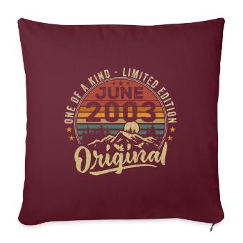Juin 2003 Vintage Cadeau D’anniversaire 2003 Juin - Housse de coussin décorative 45 x 45 cm - bordeaux - Devant
