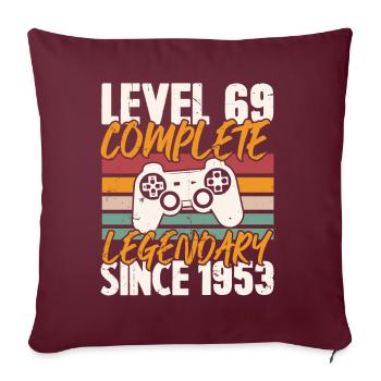 Niveau 69 Complet Vintage Anniversaire 69 Ans - Housse de coussin décorative 45 x 45 cm - bordeaux - Devant