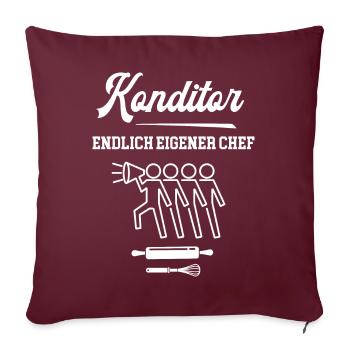 Konditor Chef Selbstständigkeit Bäckerei Meister - Sofakissenbezug 45 x 45 cm - Burgunderrot - Vorne