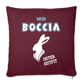 Boccia Oster Outfit Bocciaspieler Ostern - Sofakissenbezug 45 x 45 cm - Burgunderrot - Vorne