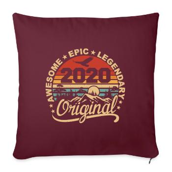 Original 2020 Retro 2020 Geburtstagsgeschenk 2020 - Sofakissenbezug 45 x 45 cm - Burgunderrot - Vorne