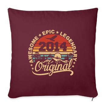 Original 2014 Cadeau Anniversaire 2014 Rétro 2014 - Housse de coussin décorative 45 x 45 cm - bordeaux - Devant