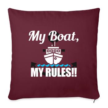 Mon bateau Mes règles - Housse de coussin décorative 45 x 45 cm - bordeaux - Devant