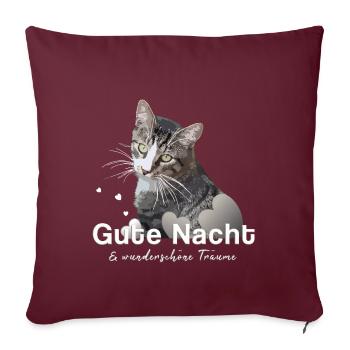 Chemise de bonne nuit Chemise de nuit - Housse de coussin décorative 45 x 45 cm - bordeaux - Devant