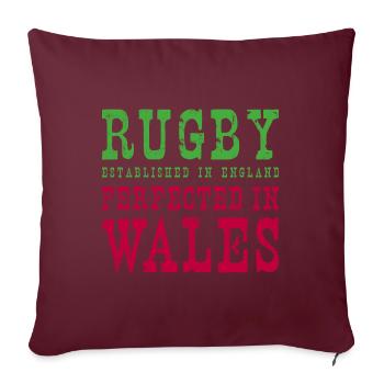 Rugby perfectionné au Pays de Galles Rugby - Housse de coussin décorative 45 x 45 cm - bordeaux - Devant