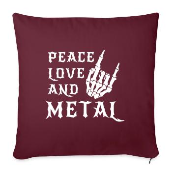 Peace Love And Metal - Musique - Dire - Housse de coussin décorative 45 x 45 cm - bordeaux - Devant