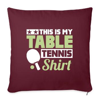 C’est mon tennis de table - Housse de coussin décorative 45 x 45 cm - bordeaux - Devant