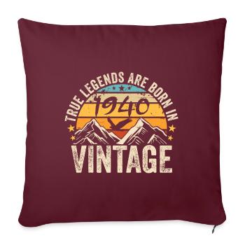 Millésime 1940 Vintage 1940 Cadeau D'anniversaire - Housse de coussin décorative 45 x 45 cm - bordeaux - Devant