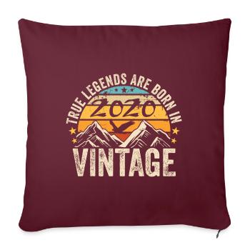 Vintage 2020 Vintage 2020 Geburtstagsgeschenk - Sofakissenbezug 45 x 45 cm - Burgunderrot - Vorne