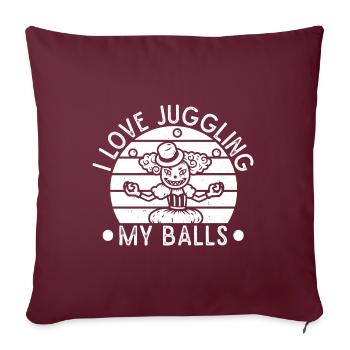 Cirque graphique j’aime jongler balles cirque cadeau - Housse de coussin décorative 45 x 45 cm - bordeaux - Devant