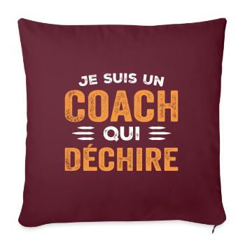 Ich bin ein Trainer, der Humor liebt - Sofakissenbezug 45 x 45 cm - Burgunderrot - Vorne