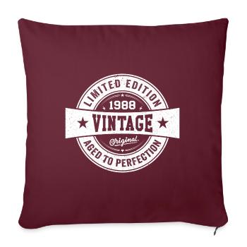 Rétro 1988 Anniversaire 1988 Cadeau 1988 Vintage - Housse de coussin décorative 45 x 45 cm - bordeaux - Devant