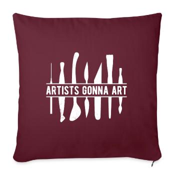 Funny Artist Painter Artists Gonna Art Drawing - Sofakissenbezug 45 x 45 cm - Burgunderrot - Vorne