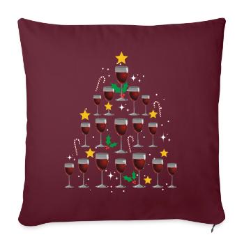 Wein Weihnachten. Weihnachtsgeschenk - Sofakissenbezug 45 x 45 cm - Burgunderrot - Vorne
