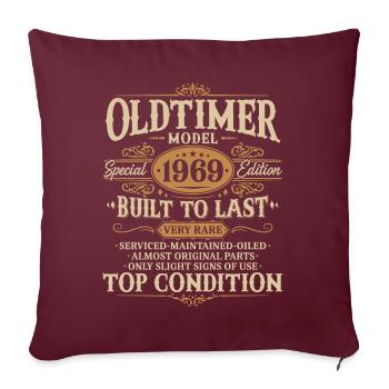 Oldtimer 1969 Jahrgang geboren Geburtstag Geschenk - Sofakissenbezug 45 x 45 cm - Burgunderrot - Vorne