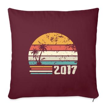 2017 Jubiläumsgeschenk - Made in 2017 Retro 2017 - Sofakissenbezug 45 x 45 cm - Burgunderrot - Vorne