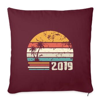 2019 Geburtstagsgeschenk - Made in 2019 Retro 2019 - Sofakissenbezug 45 x 45 cm - Burgunderrot - Vorne