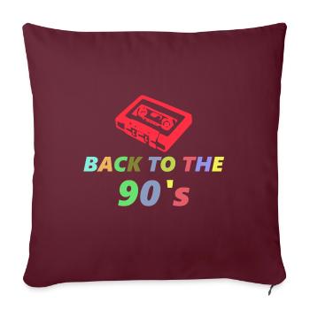 Retour aux années 90 - Housse de coussin décorative 45 x 45 cm - bordeaux - Devant