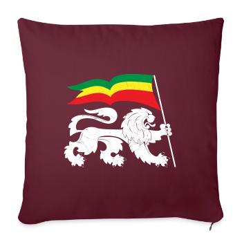 Flagge Silhouette Reggaeton Rasta Reggae Löwe - Sofakissenbezug 45 x 45 cm - Burgunderrot - Vorne