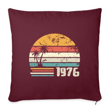 1976 Cadeau Anniversaire - Made in 1976 Rétro 1976 - Housse de coussin décorative 45 x 45 cm - bordeaux - Devant