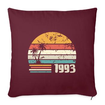 1993 Cadeau Anniversaire - Made in 1993 Rétro 1993 - Housse de coussin décorative 45 x 45 cm - bordeaux - Devant